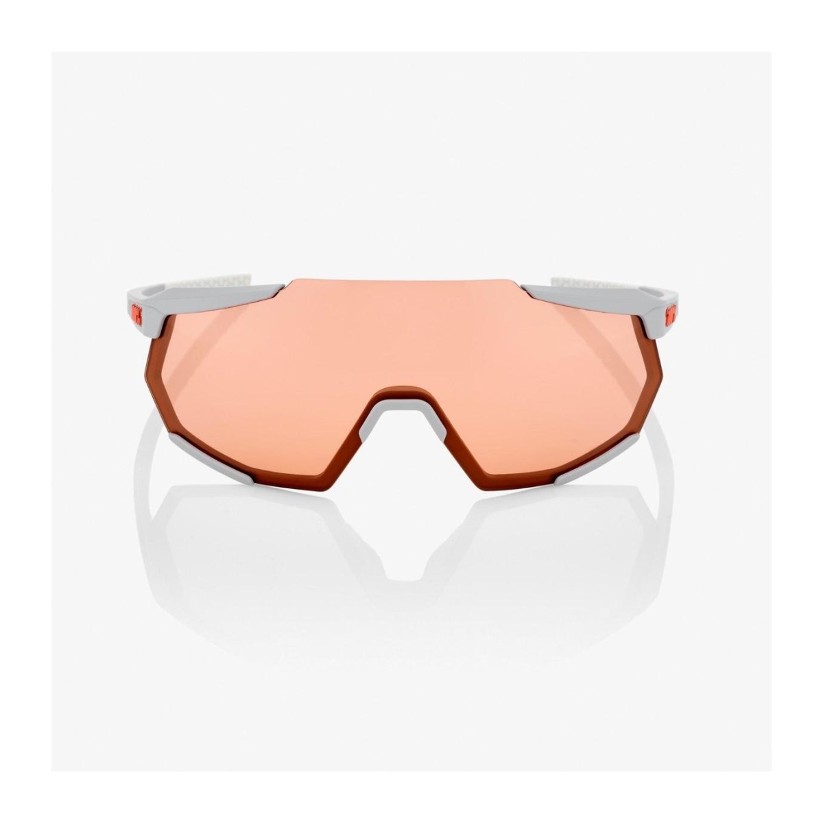 Gafas 100% Racetrap - Soft Tact Stone Grey - Lente Hiper Coral   |Gafas ciclismo