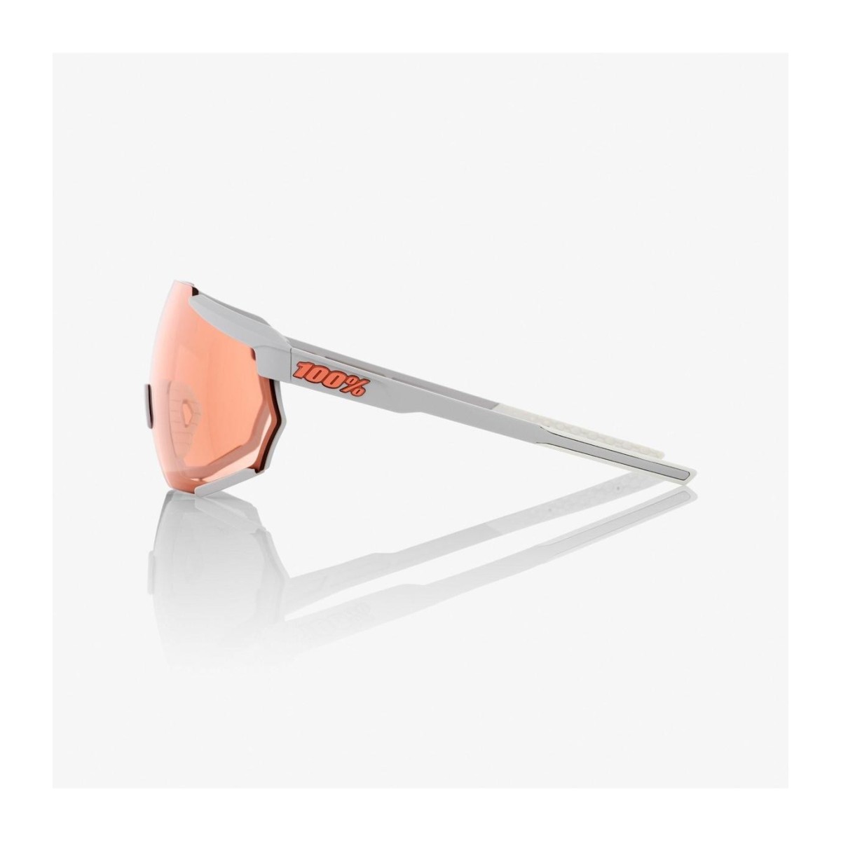 Gafas 100% Racetrap - Soft Tact Stone Grey - Lente Hiper Coral   |Gafas ciclismo