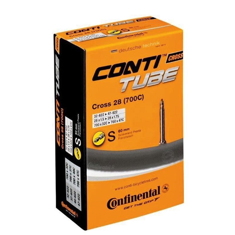Chambre à air Continental Road Cross 700x32-47 Presta 60 mm | Chambre à air pour vélo de route