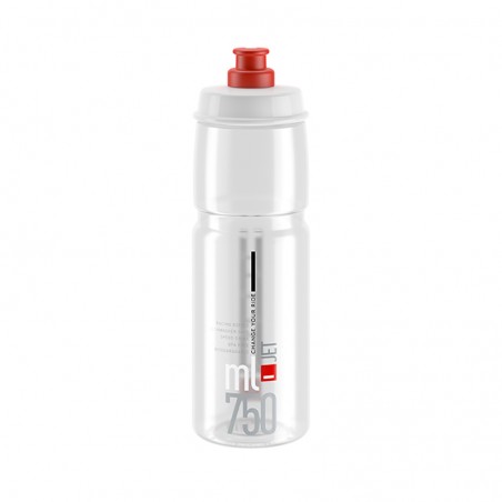 Bidón Elite Jet Plus Transparente Logo Rojo 750 ml.|bidones