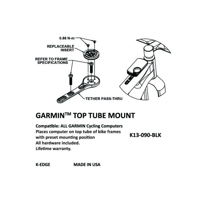 Support K-EDGE Garmin pour tube supérieur | SUPPORT GPS