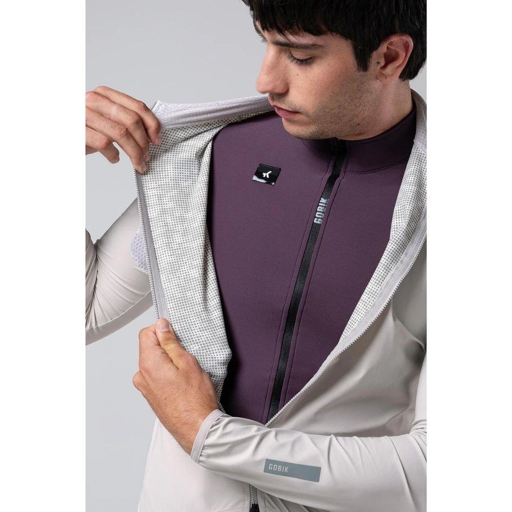 Veste imperméable unisexe Gobik Selkie Oatmeal | Maillot | Vêtements de cyclisme