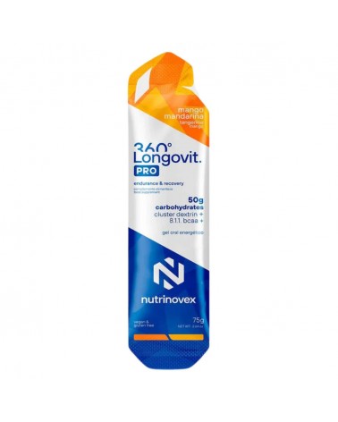 Gel Nutrinovex Longovit 360 50g CHO Mango Mandarina