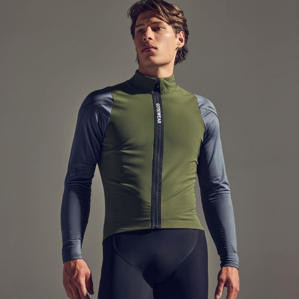 Maillot Hombre Manga Larga Gore SPINSHIFT Thermo Utility Green/Lab Graphite