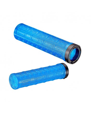 Puños Supacaz Lock-On Grizips Azul Neón