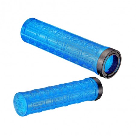 Poignées Supacaz Lock-On Grizips Bleu Néon | Poignées VTT