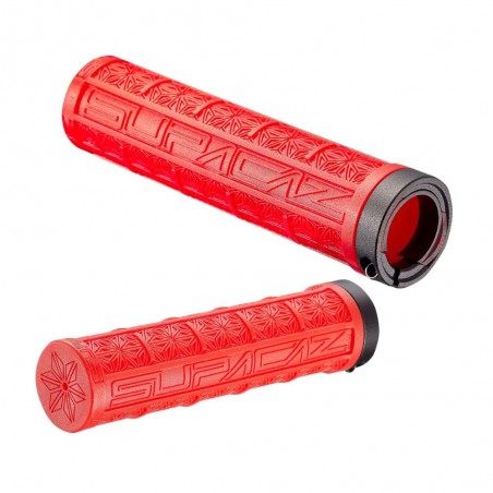 Puños Supacaz Lock-On Grizips Rojo