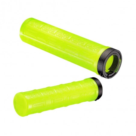 Poignées Supacaz Lock-On Grizips Jaune Néon | Poignées VTT