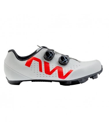 Zapatillas Mtb Northwave Rebel 3 Gris Claro-Rojo Fluor