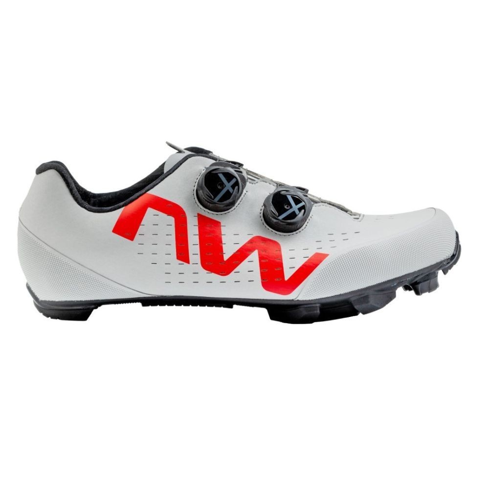 Chaussures VTT Northwave Rebel 3 Gris Clair-Rouge Fluo|Chaussures VTT