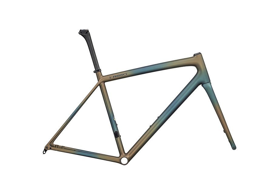 Cadre Specialized S-Works Aethos Satin Deep Lake Metallic / Vert nacré + Burnt Gold Metallic Fades / Bleu marine foncé 2025