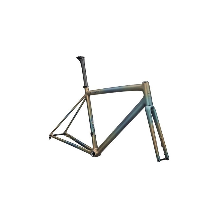 Cadre Specialized S-Works Aethos Satin Deep Lake Metallic / Vert nacré + Burnt Gold Metallic Fades / Bleu marine foncé 2025