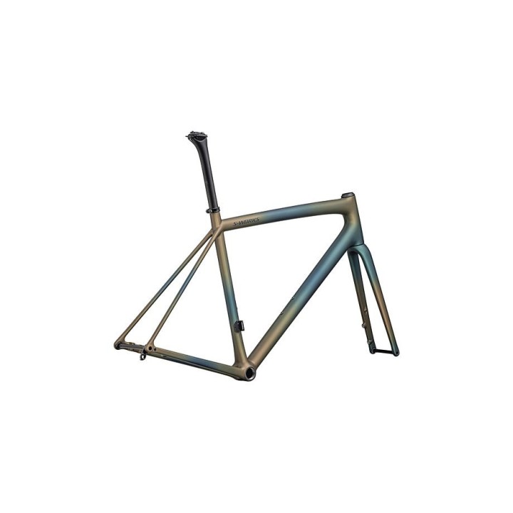 Cadre Specialized S-Works Aethos Satin Deep Lake Metallic / Vert nacré + Burnt Gold Metallic Fades / Bleu marine foncé 2025