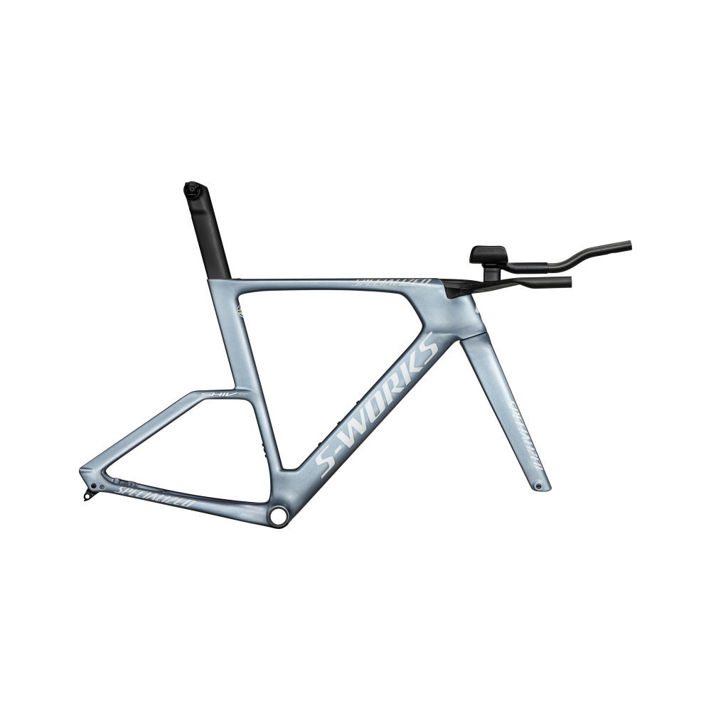 Cuadro Specialized SHIV TT SW MODULE Gloss Glacial Metallic / Red To Gold Pearl Edge Fade / Metallic White Silver 2025