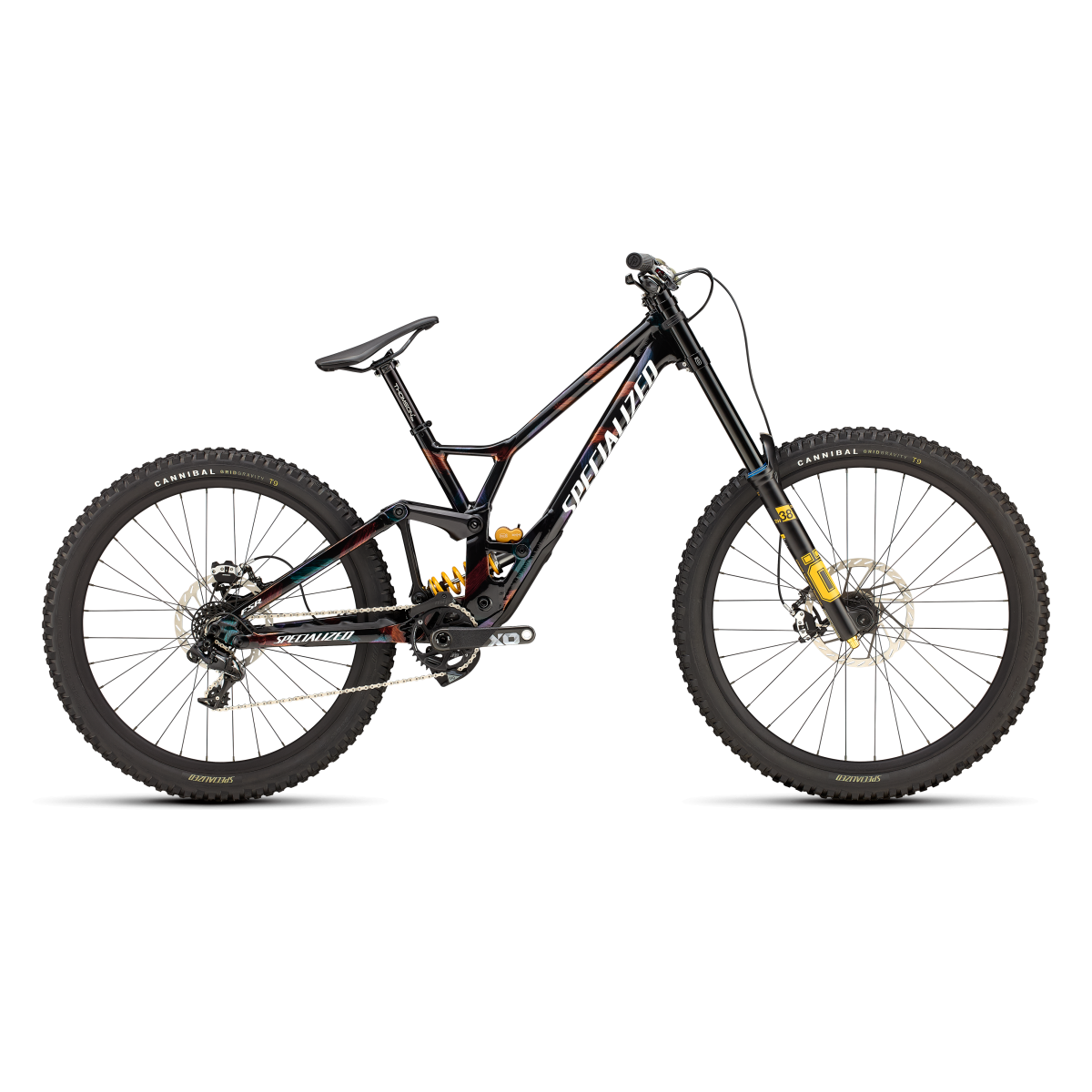 Vélo Specialized Demo Race Gloss Obsidian / Brushed / Chameleon Supernova 2025