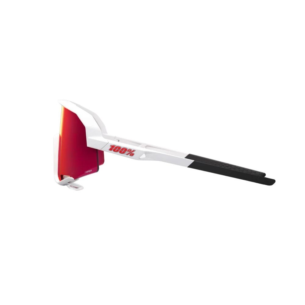 Lunettes 100 % Slendale Verres miroir rouge multicouche - Monture blanche mate