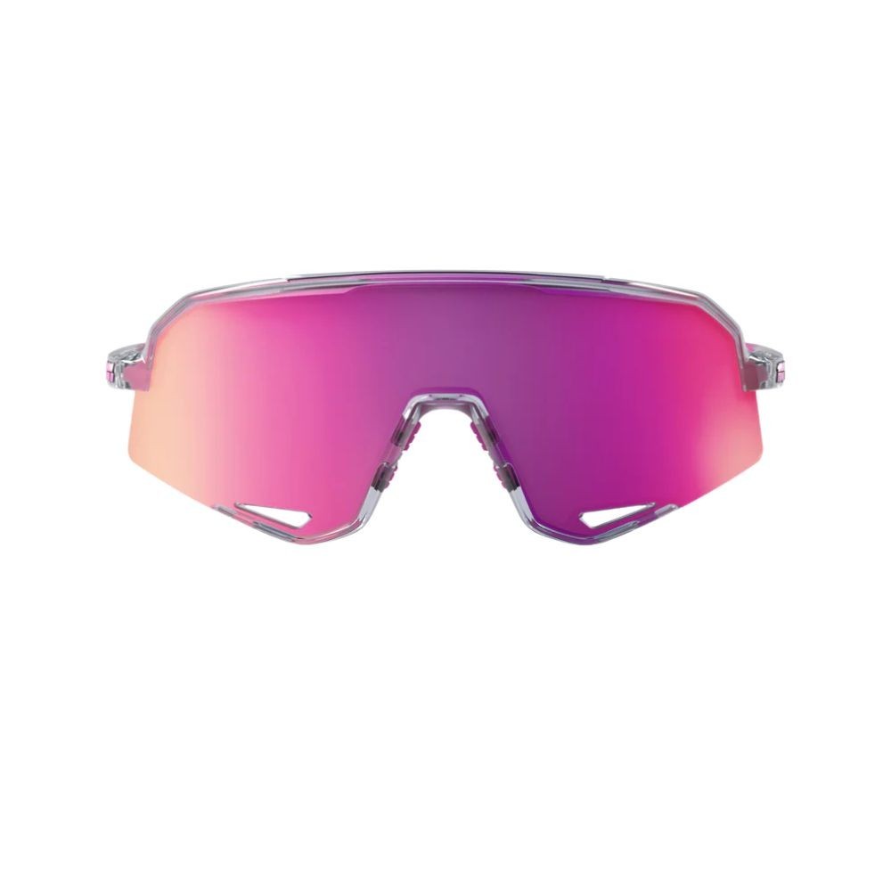 Lunettes 100 % Slendale Verres miroir violet multicouche - Monture gris translucide