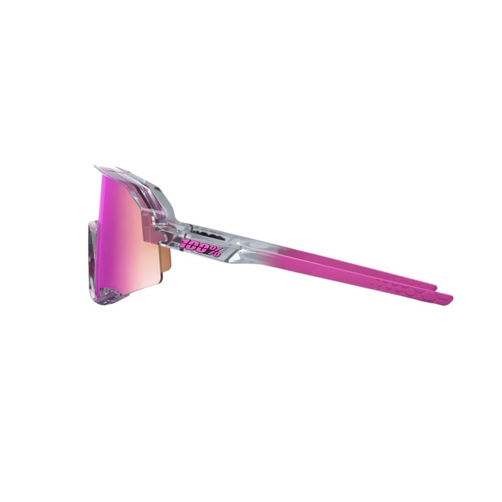 Lunettes 100 % Slendale Verres miroir violet multicouche - Monture gris translucide