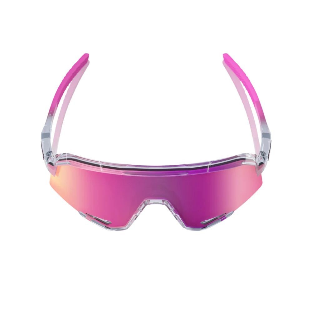 Lunettes 100 % Slendale Verres miroir violet multicouche - Monture gris translucide
