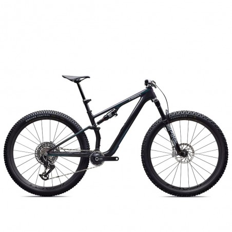 Vélo Specialized S-Works Epic 8 EVO AXS Carbone brillant/Vert à violet Viavi Fade/Métal liquide brossé