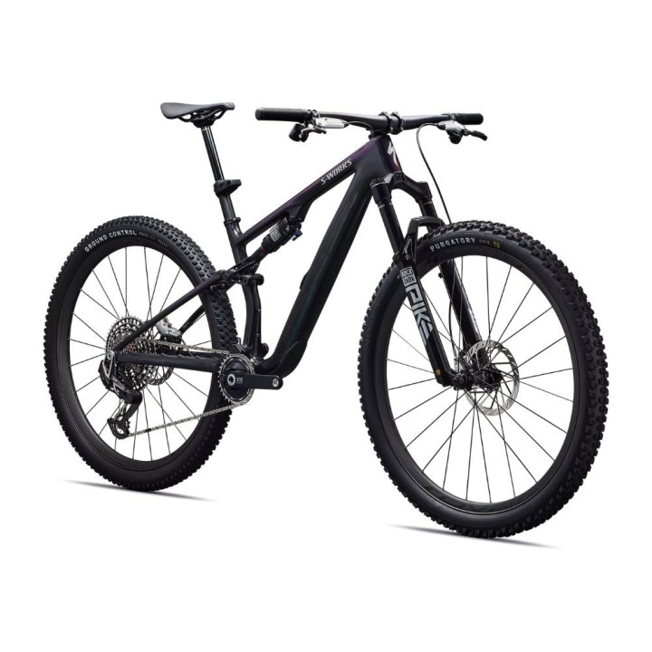 Bicicleta Specialized S-Works Epic 8 EVO AXS Gloss Carbon/Green to Purple Viavi Fade/Brushed Liquid Metal
