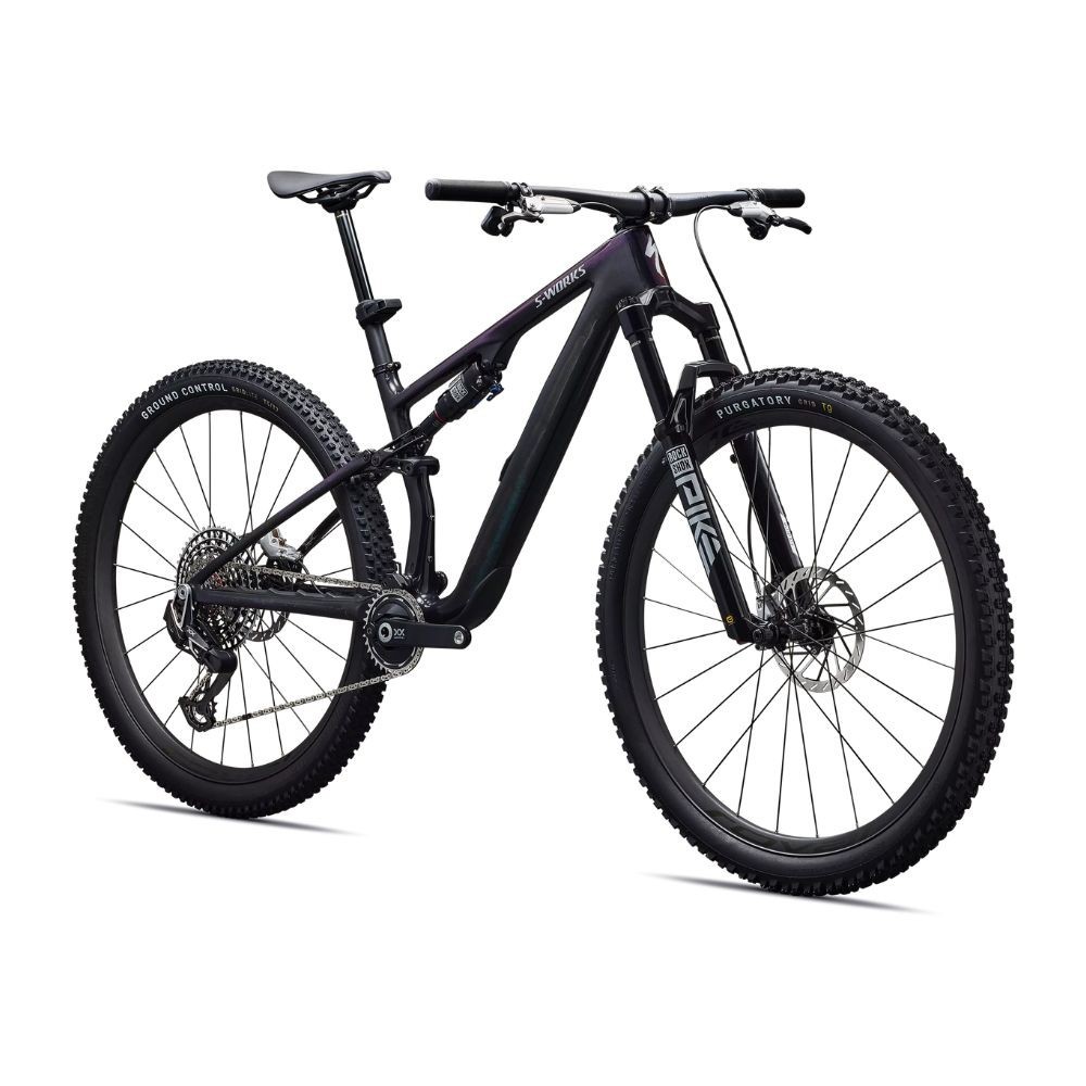 Bicicleta Specialized S-Works Epic 8 EVO AXS Gloss Carbon/Green to Purple Viavi Fade/Brushed Liquid Metal