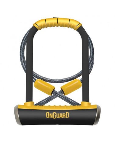 Antirrobo U Onguard Con Cable y Soporte Pitbull TD 8005 115 X 230 Ø 14 MM