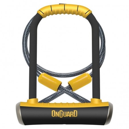 Antirrobo U Onguard Con Cable y Soporte Pitbull TD 8005 115 X 230 Ø 14 MM
