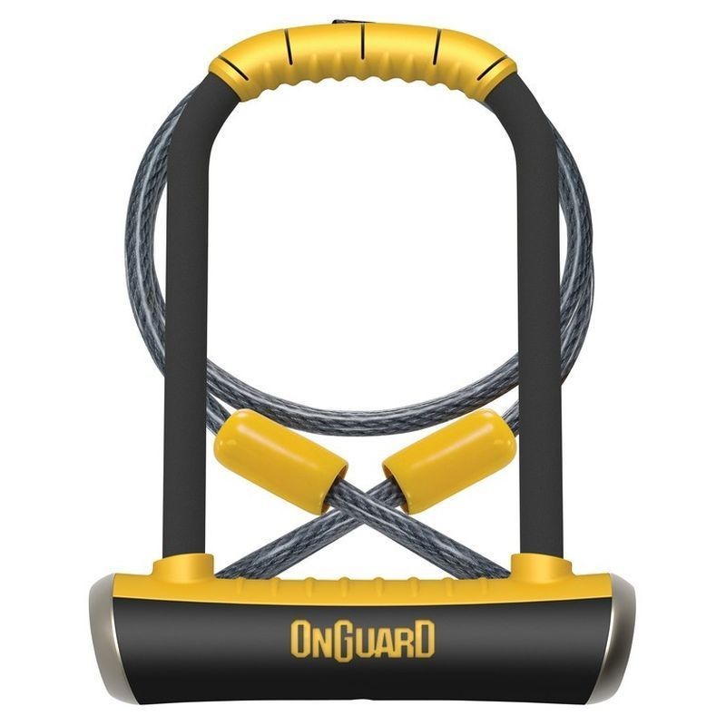 Antirrobo U Onguard Con Cable y Soporte Pitbull TD 8005 115 X 230 Ø 14 MM