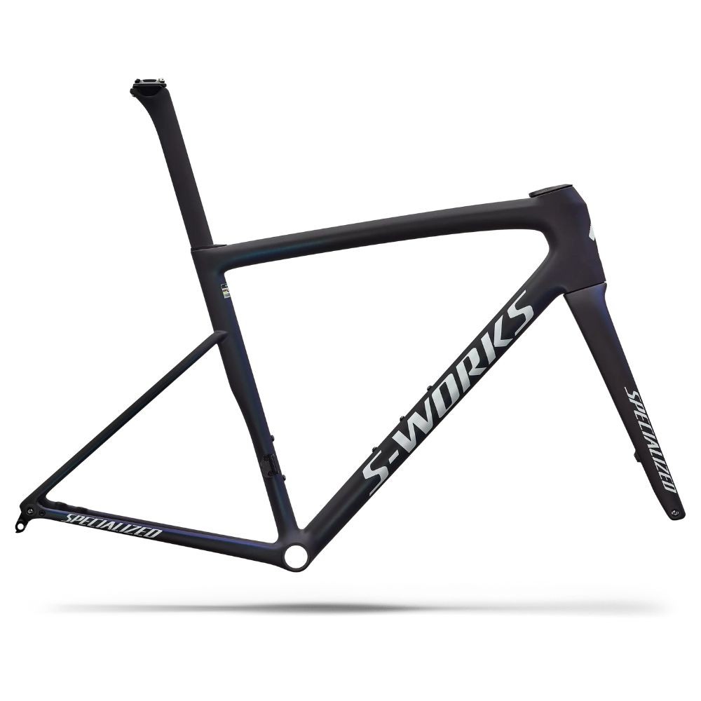 Cuadro Specialized S-Works Tarmac Sl8 Satin Carbon / Cyan To Blue Viavi Pearl Front Edge Fade / Metallic White Silver 2026