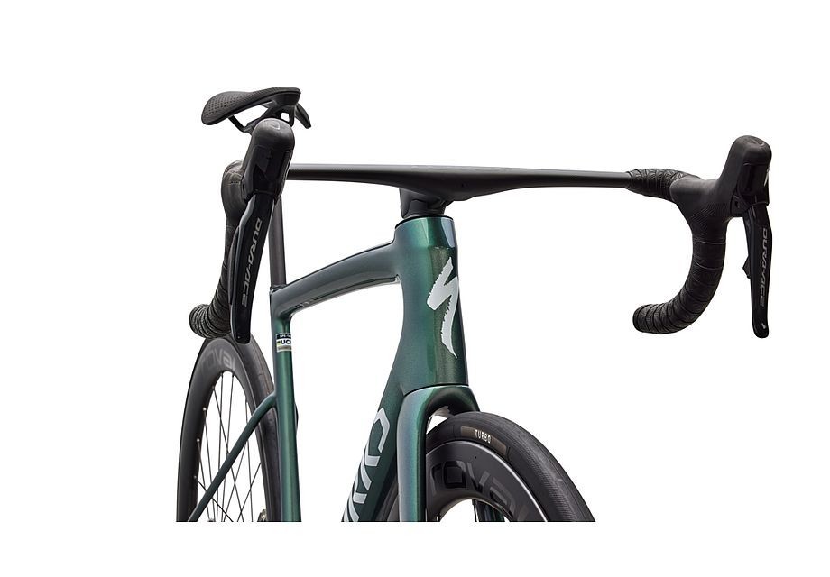Vélo Specialized S-Works Tarmac SL8 - Shimano Dura-Ace Di2 Gloss Premium Fjord Metallic / Blanc métallisé Argent 2026