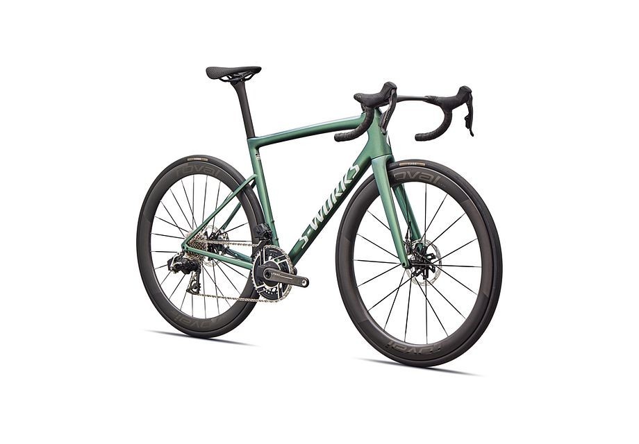 Vélo Specialized S-Works Tarmac SL8 SRAM RED AXS Gloss Premium Fjord Metallic / Blanc Metallic Silver 2026