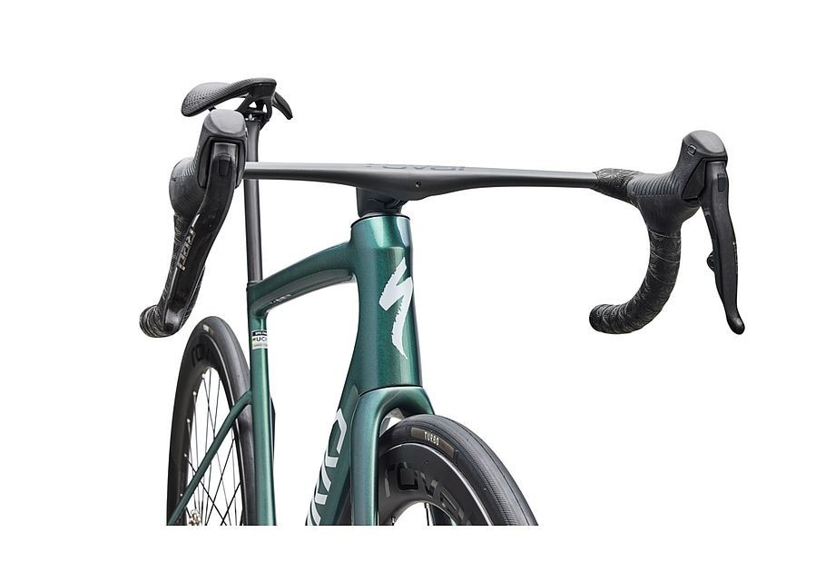 Vélo Specialized S-Works Tarmac SL8 SRAM RED AXS Gloss Premium Fjord Metallic / Blanc Metallic Silver 2026