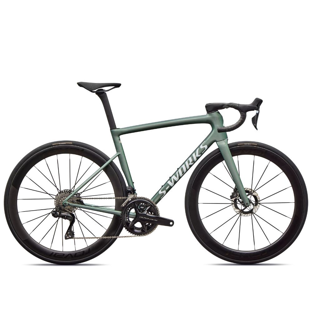 Vélo Specialized S-Works Tarmac SL8 - Shimano Dura-Ace Di2 Gloss Premium Fjord Metallic / Blanc métallisé Argent 2026
