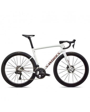 Vélo Specialized S-Works Tarmac SL8 - Shimano Dura-Ace Di2 Blanc métallisé brillant / Argent / Noir 2026