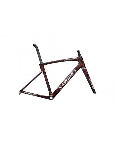 Cadre Specialized S-Works Roubaix SL8 carbone brillant / rouge à doré et solidité brossé à sec / blanc dune 2026