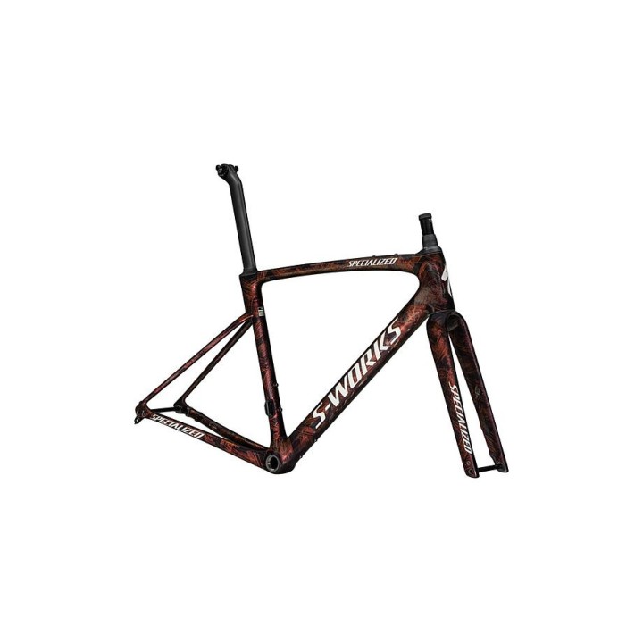 Cadre Specialized S-Works Roubaix SL8 carbone brillant / rouge à doré et solidité brossé à sec / blanc dune 2025