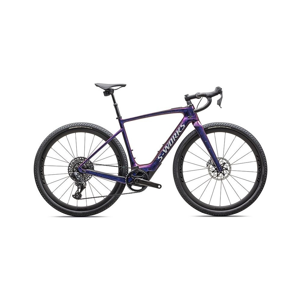 Vélo Specialized S-Works Turbo Creo 2 Carbone brillant / Rouge à bleu nacré Strata / Argent liquide satiné 2025