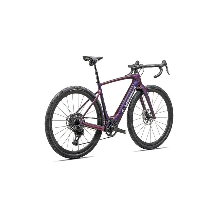 Vélo Specialized S-Works Turbo Creo 2 Carbone brillant / Rouge à bleu nacré Strata / Argent liquide satiné 2025