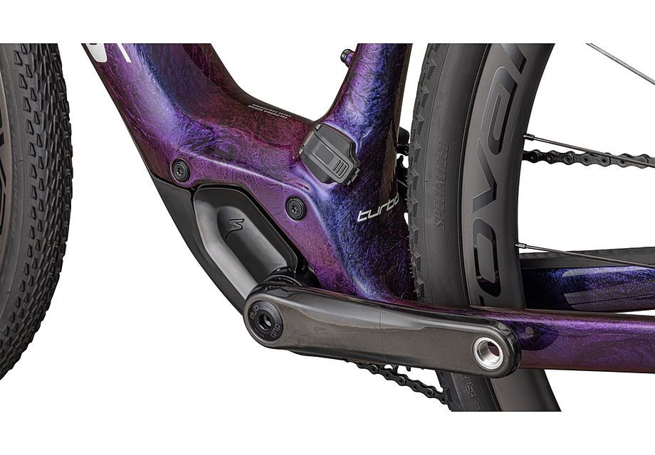Vélo Specialized S-Works Turbo Creo 2 Carbone brillant / Rouge à bleu nacré Strata / Argent liquide satiné 2025