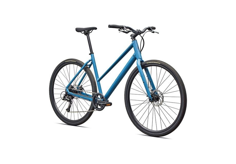 Vélo Specialized Sirrus X 1.0 à cadre ouvert, gris satiné et bleu / bleu métallisé givré réfléchissant 2026