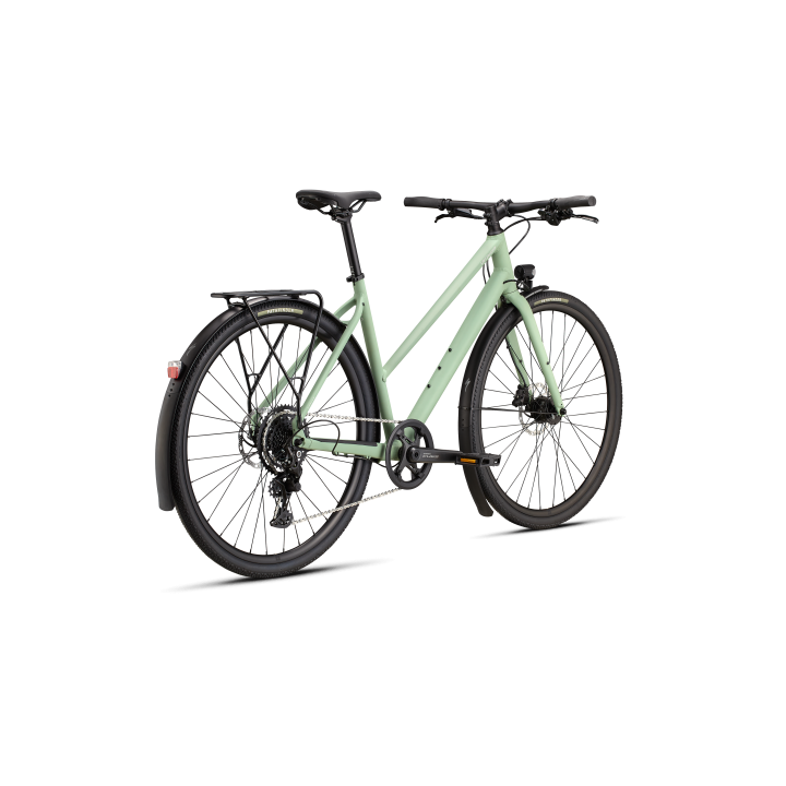 Vélo Specialized Sirrus X 2.0 à cadre ouvert, couleur pistache satinée / dolomite métallisé givré réfléchissant 2026