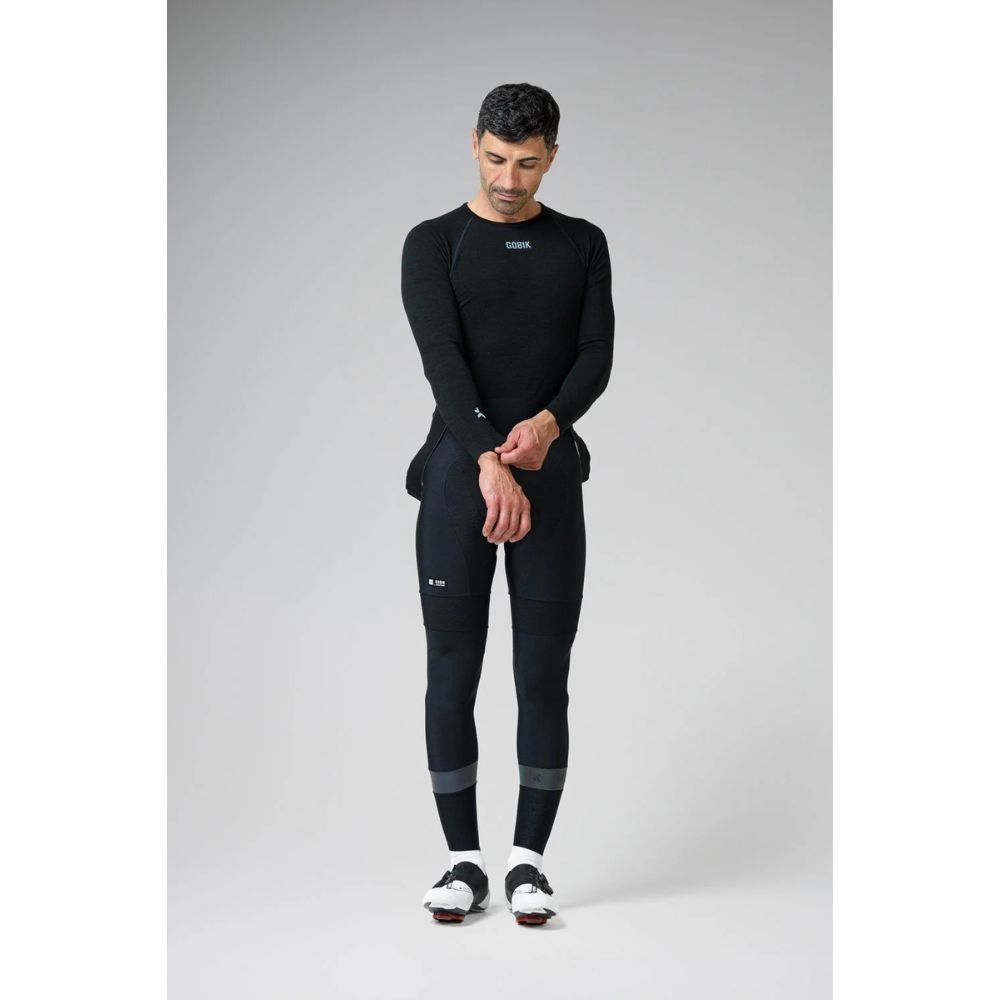 T-shirt intérieur à manches longues pour homme Gobik Winter Merino Coal|Vêtements de cyclisme