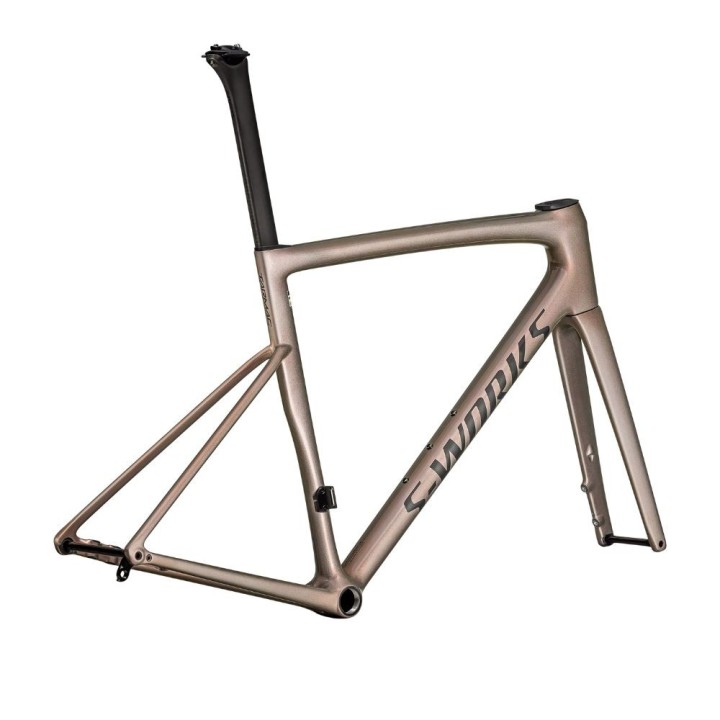 Cuadro Specialized S-Works Tarmac SL8 Gloss Viavi Red Gold Over Silver / Satin Metallic Obsidian