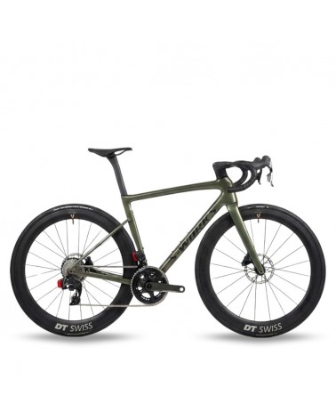 Vélo Specialized S-Works Tarmac SL8 Force AXS E1, couleur « Gloss Cypress Metallic », avec roues Dtswiss ARC1100