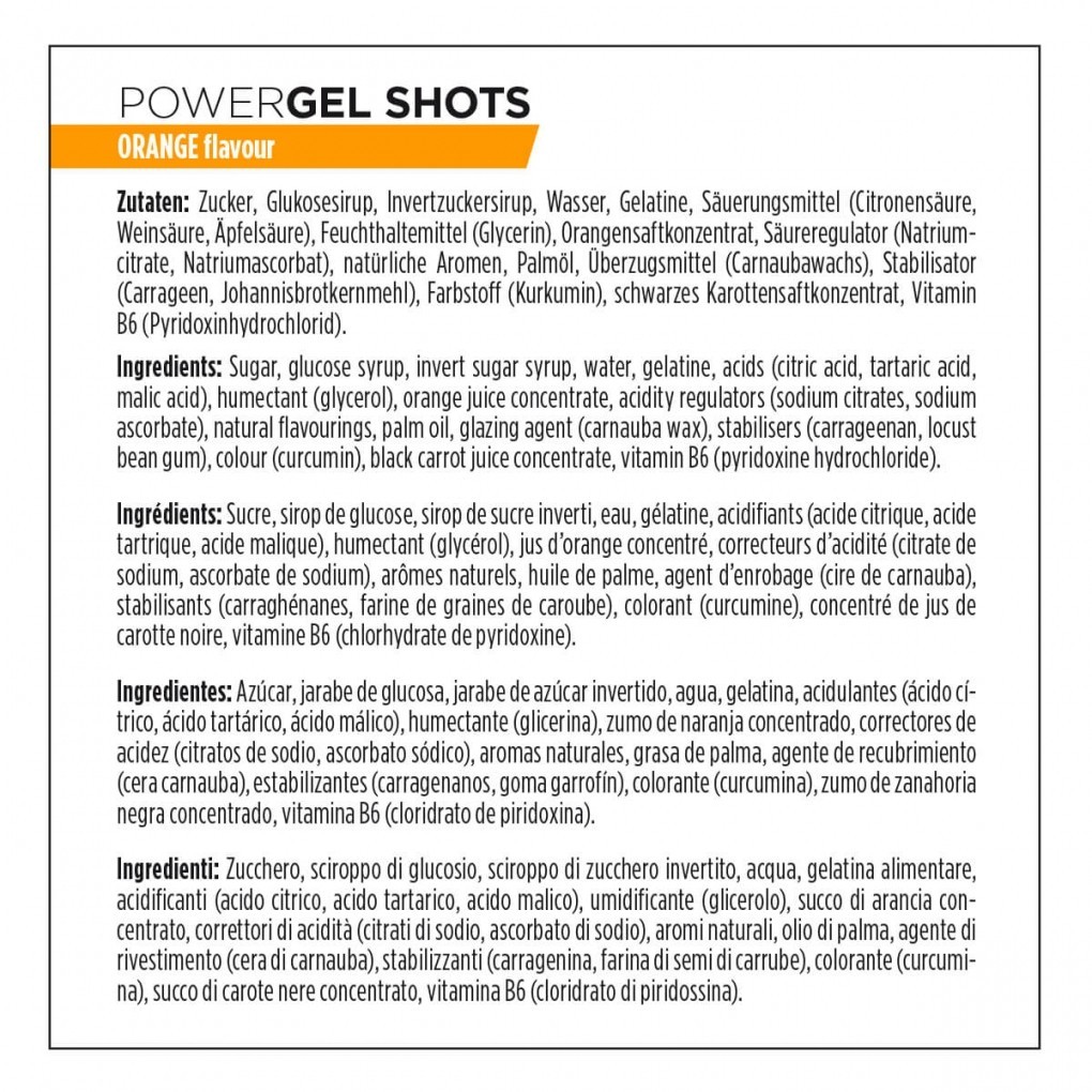 Gominolas PowerBar PowerGel Shots Orange | Nutrition cyclisme |