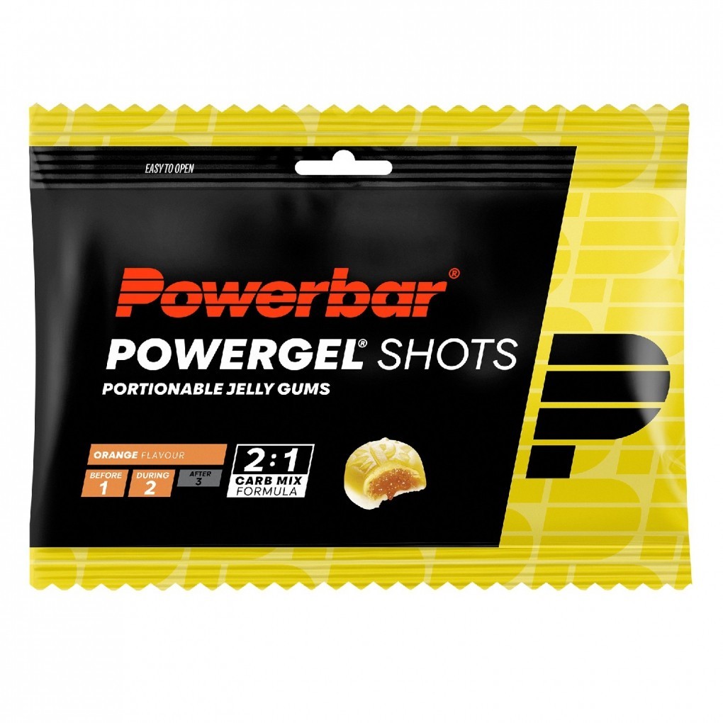 Gominolas PowerBar PowerGel Shots Orange | Nutrition cyclisme |