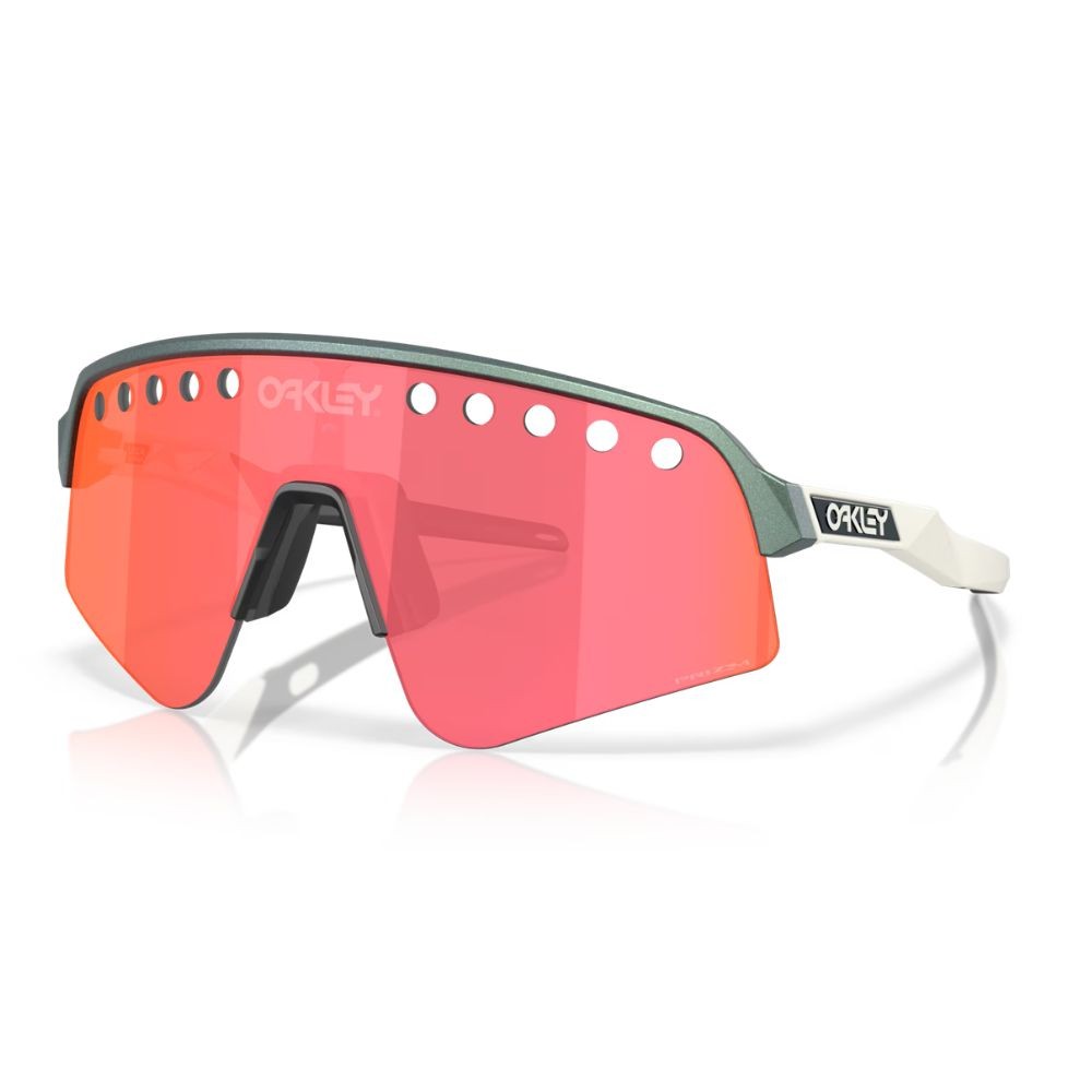 Lunettes Oakley Sutro Lite Sweep Pacific Trail Collection Verres prizm trail torch/Monture argent mat/bleu color shift