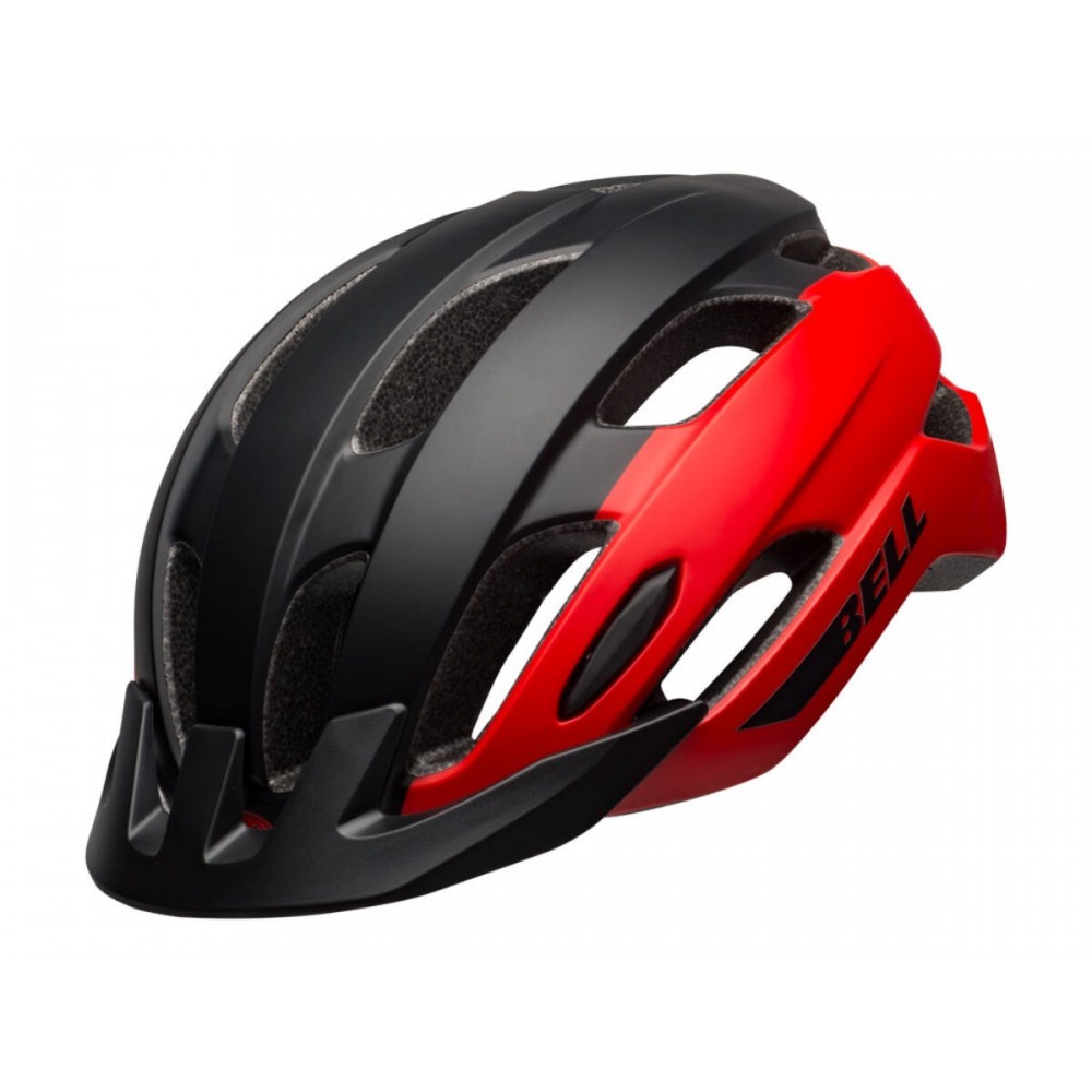 Casque Bell Trace mat rouge/noir