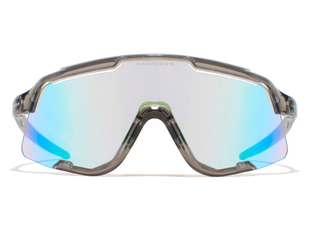 Lunettes Hawkers Power Gris transparent brillant - Photochromiques marron/bleu